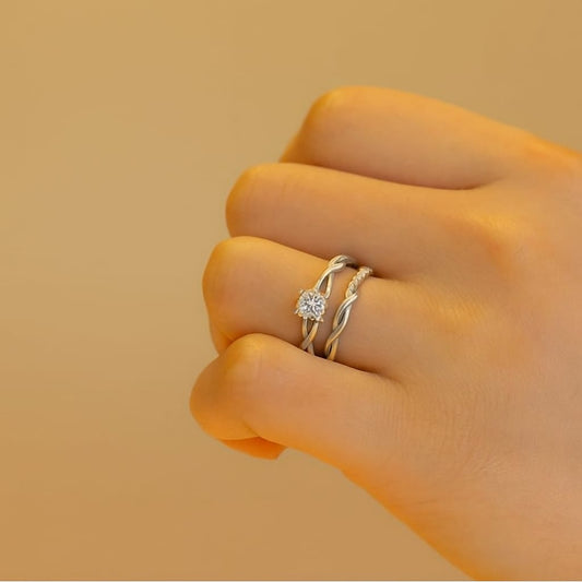 silver stylish king Queen design Copper Silver Plated Ring Set