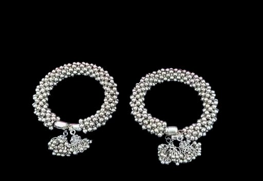 Silver Sterling Silver Kada  (Pack of 2)